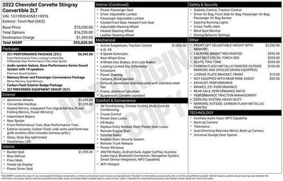 2022 Chevrolet Corvette Stingray 2LT