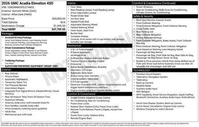 2026 GMC Acadia AWD Elevation