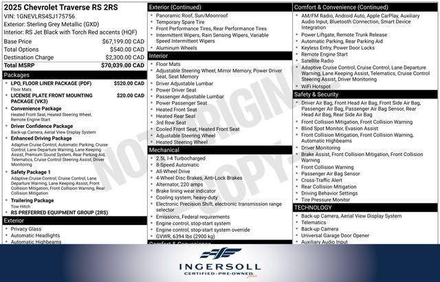 2025 Chevrolet Traverse RS