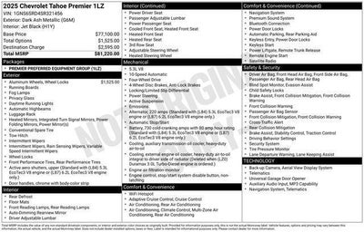 2025 Chevrolet Tahoe Premier