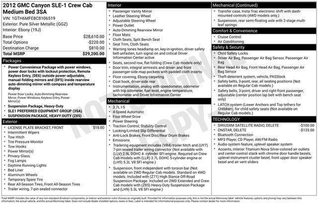 2012 GMC Canyon SLE1