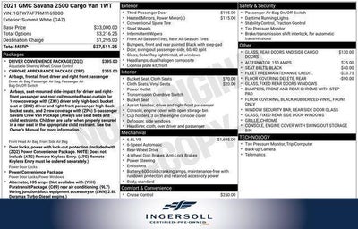 2021 GMC Savana Cargo 2500 Base