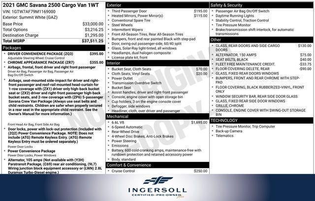 2021 GMC Savana Cargo 2500 Base