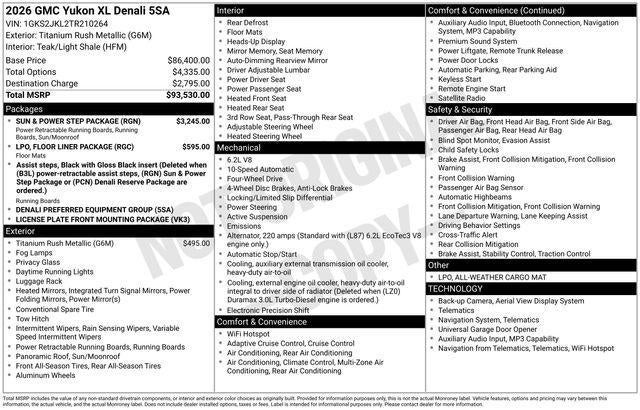 2026 GMC Yukon XL Denali