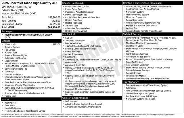 2025 Chevrolet Tahoe High Country