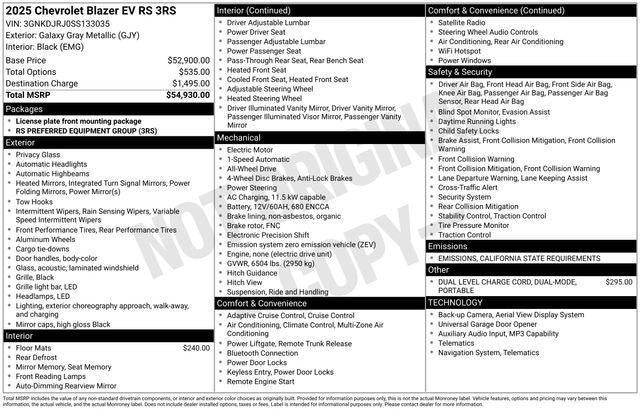 2025 Chevrolet Blazer EV RS
