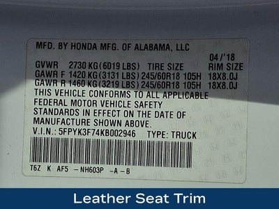 2019 Honda Ridgeline RTL-E