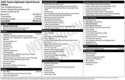 2023 Toyota Highlander Hybrid XLE Bronze