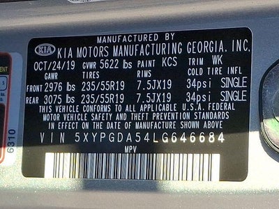 2020 Kia Sorento 3.3L S