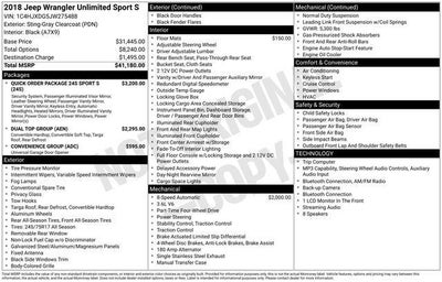 2018 Jeep Wrangler Unlimited Sport S 4x4