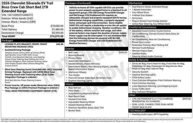 2026 Chevrolet Silverado EV Trail Boss - Extended Range