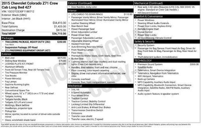 2015 Chevrolet Colorado 4WD Z71
