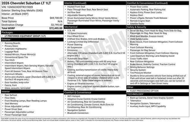 2026 Chevrolet Suburban LT