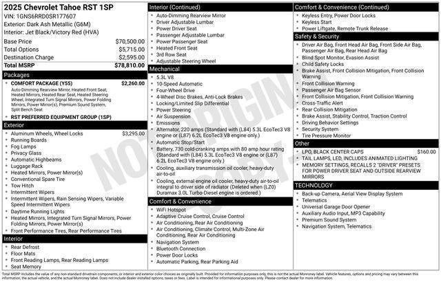 2025 Chevrolet Tahoe RST