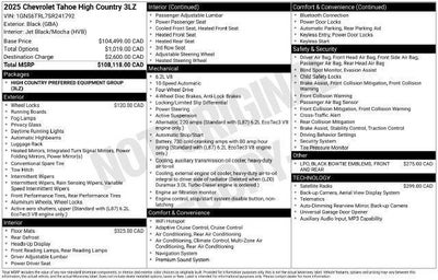 2025 Chevrolet Tahoe High Country