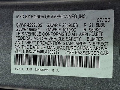 2020 Honda Accord Sedan EX