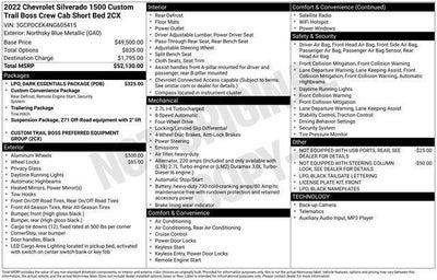 2022 Chevrolet Silverado 1500 Custom Trail Boss