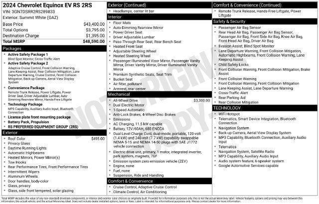 2024 Chevrolet Equinox EV 2RS