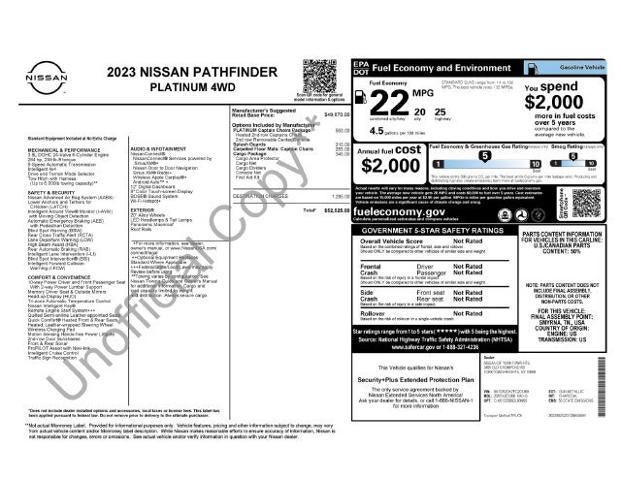 2023 Nissan Pathfinder Platinum 4WD