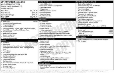 2013 Hyundai Sonata GLS