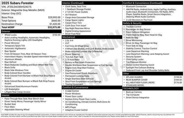 2025 Subaru Forester Base