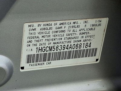 2004 Honda Accord Sdn LX