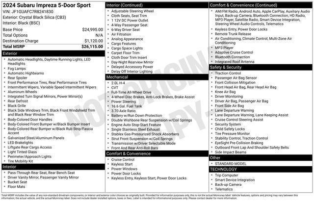 2024 Subaru Impreza Sport 5-Door