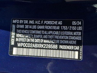 2024 Porsche 718 Boxster GTS 4.0