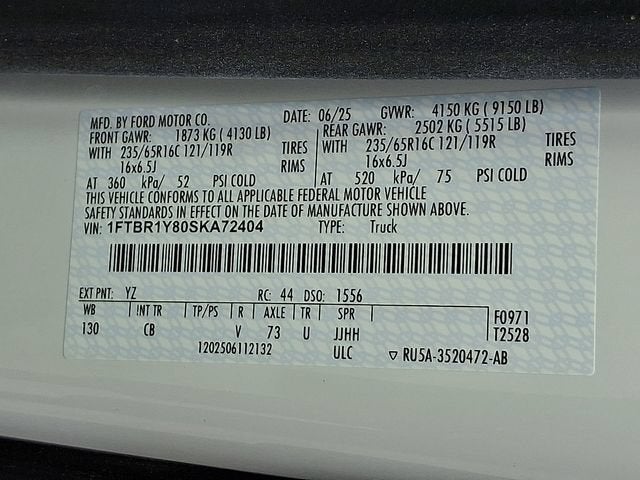 2025 Ford Transit Cargo Van T-250 130" Low Rf 9070 GVWR RWD