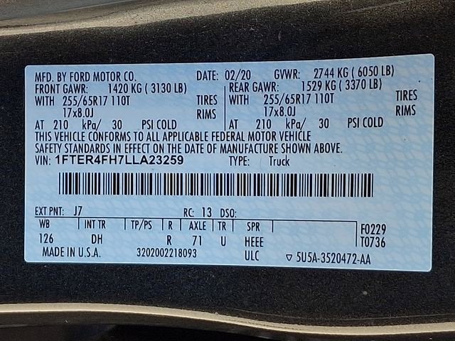 2020 Ford Ranger LARIAT