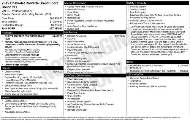 2019 Chevrolet Corvette Grand Sport Grand Sport 2LT