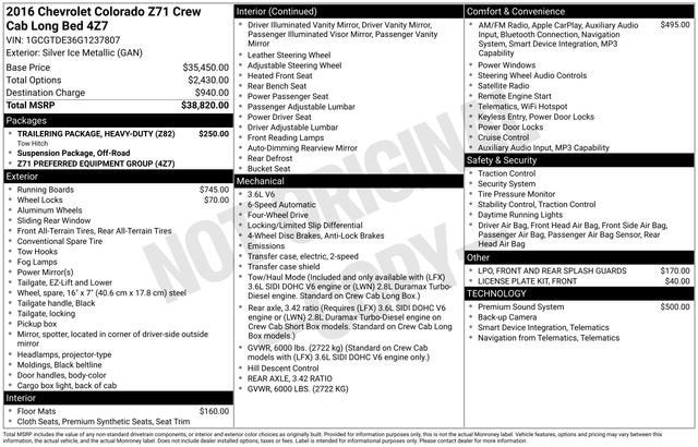 2016 Chevrolet Colorado 4WD Z71
