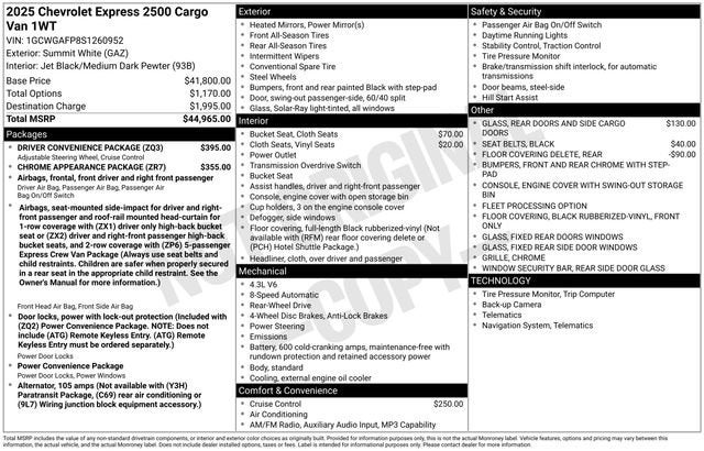 2025 Chevrolet Express Cargo WT