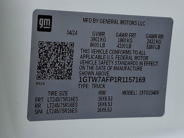 2024 GMC Savana Cargo 2500 Work Van