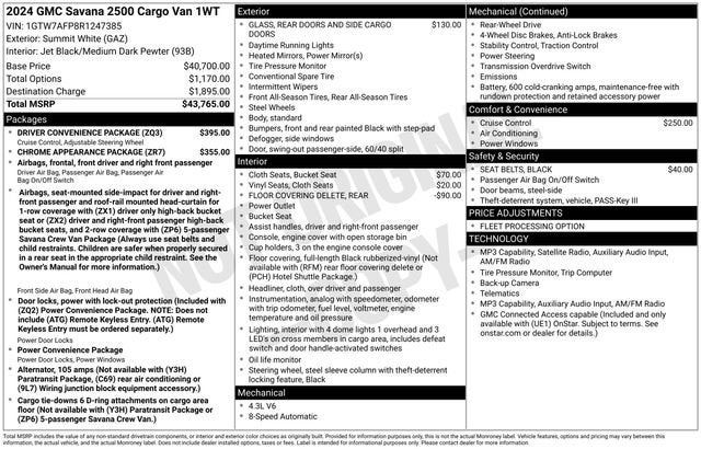 2024 GMC Savana Cargo 2500 Work Van