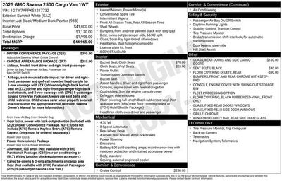 2025 GMC Savana Cargo Work Van