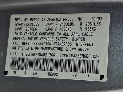 2008 Honda Accord Sdn EX