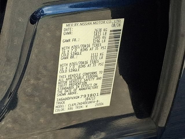 2016 Nissan Frontier SV