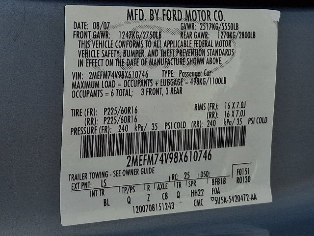 2008 Mercury Grand Marquis GS