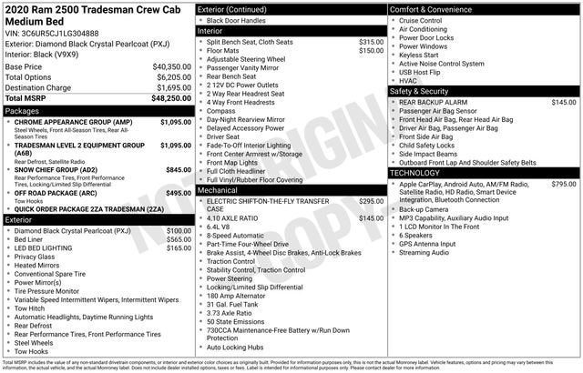 2020 RAM 2500 Tradesman Crew Cab 4x4 6'4" Box