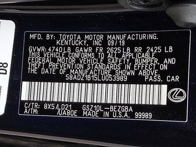2020 Lexus ES 350 ES 350