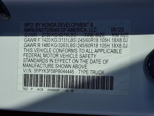 2023 Honda Ridgeline RTL