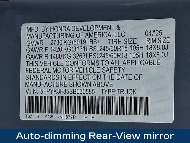 2025 Honda Ridgeline Black Edition