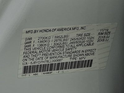 2020 Acura MDX Sport Hybrid Advance Package