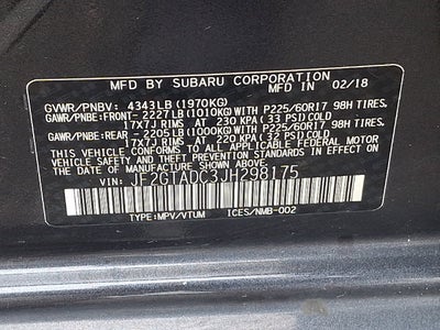 2018 Subaru Crosstrek 2.0i Premium