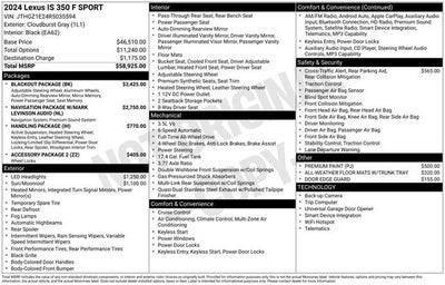 2024 Lexus IS 350 F SPORT