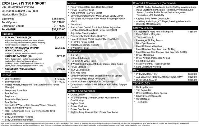 2024 Lexus IS 350 F SPORT