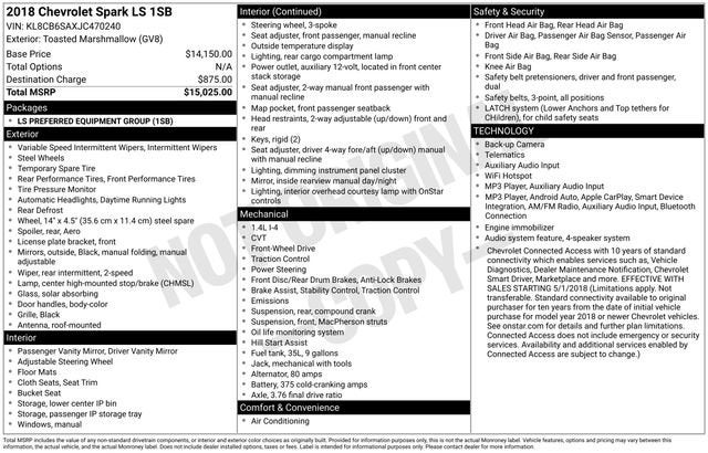 2018 Chevrolet Spark LS