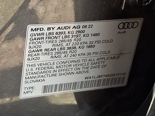 2022 Audi Q7 Premium Plus 45 TFSI quattro Tiptronic