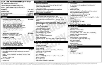 2024 Audi A3 Premium Plus 40 TFSI quattro S tronic